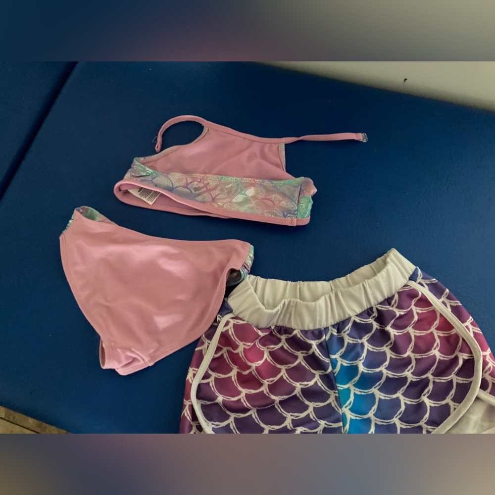 Colorful Mermaid Bikini and Shorts Set - Picture 3 of 3
